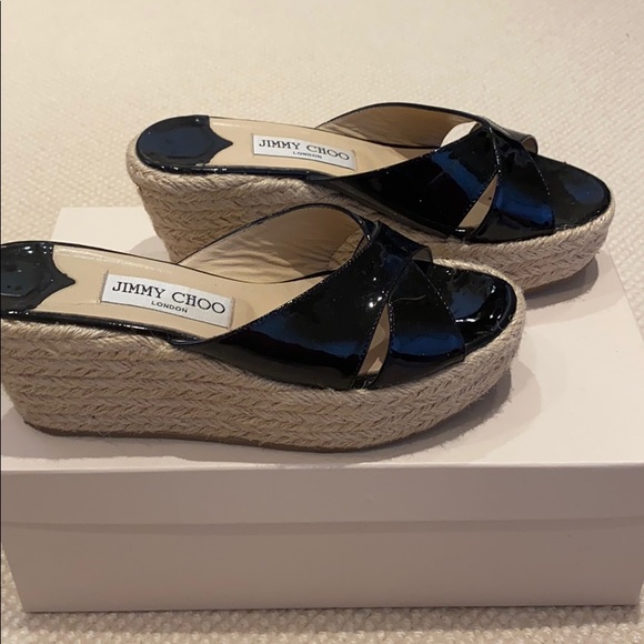Jimmy Choo Black Patent Slides - Picture 2 of 3